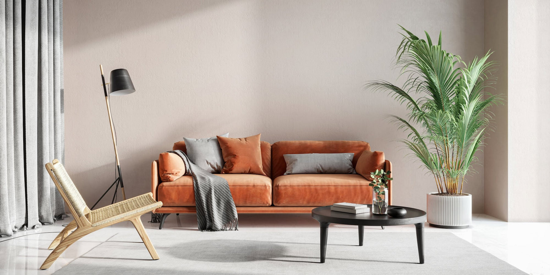 mid century modern furniture in living room