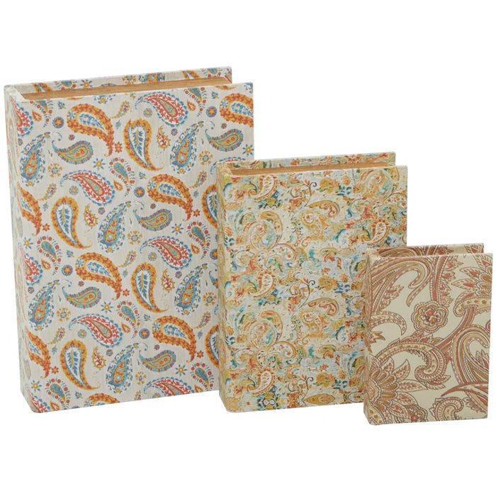3 Piece Faux Leather Book Box Set
