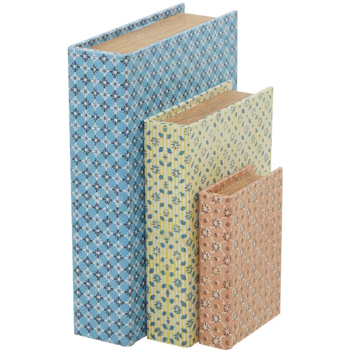 3 Piece Faux Leather Book Box Set