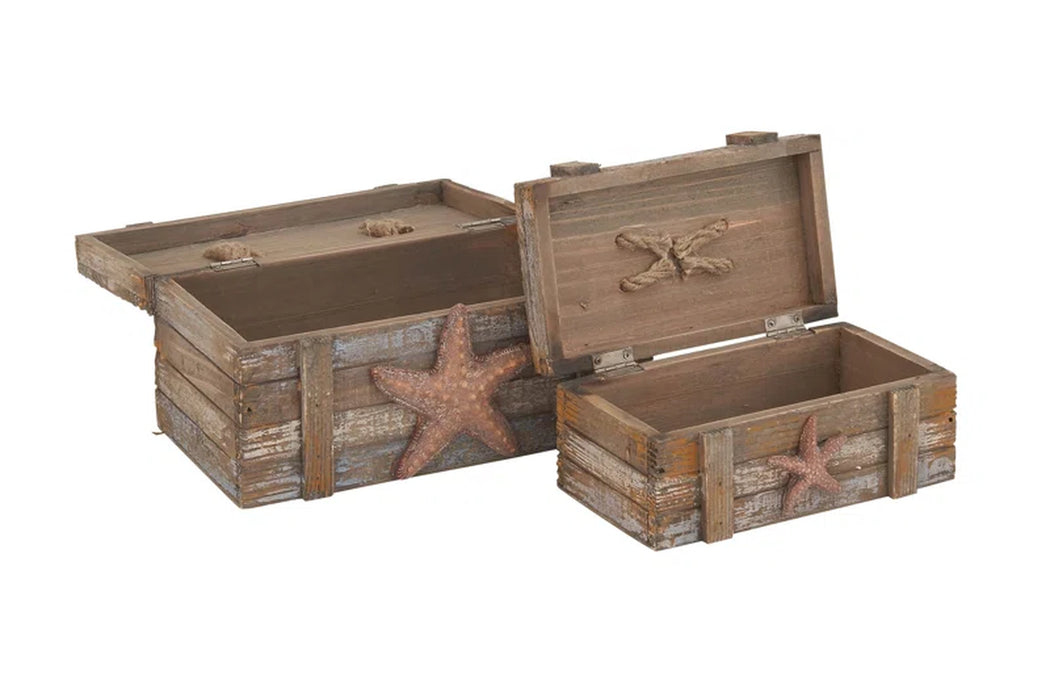2 Piece Wooden Decorative Box Set