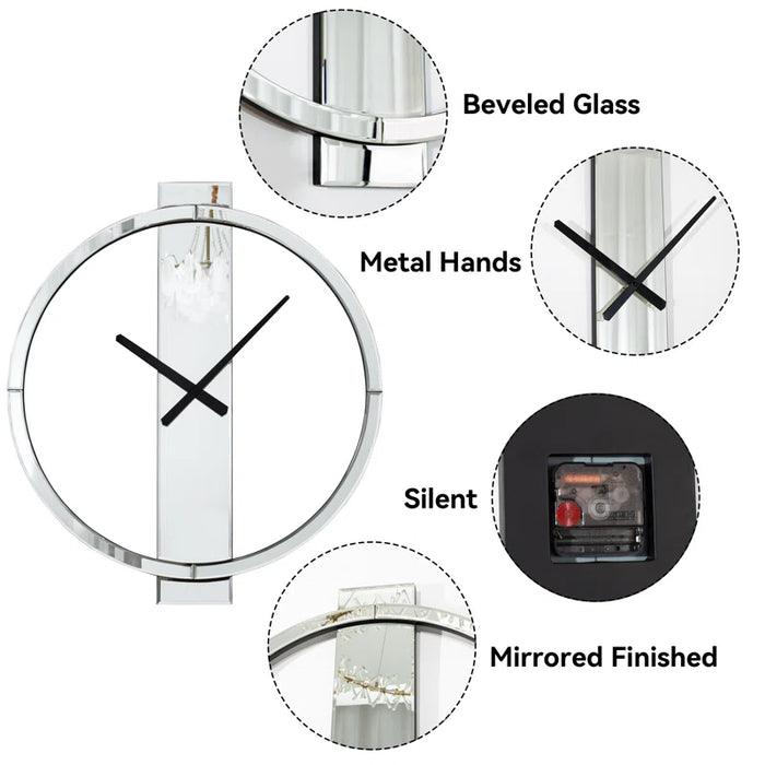 Jeni Glass round Living Room Wall Clock