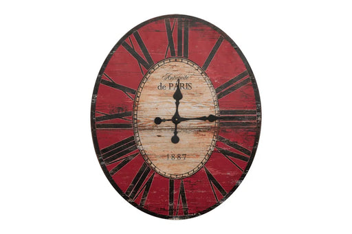 Rachual Decorative Oval Wood Wall Clock with Distressed Finish