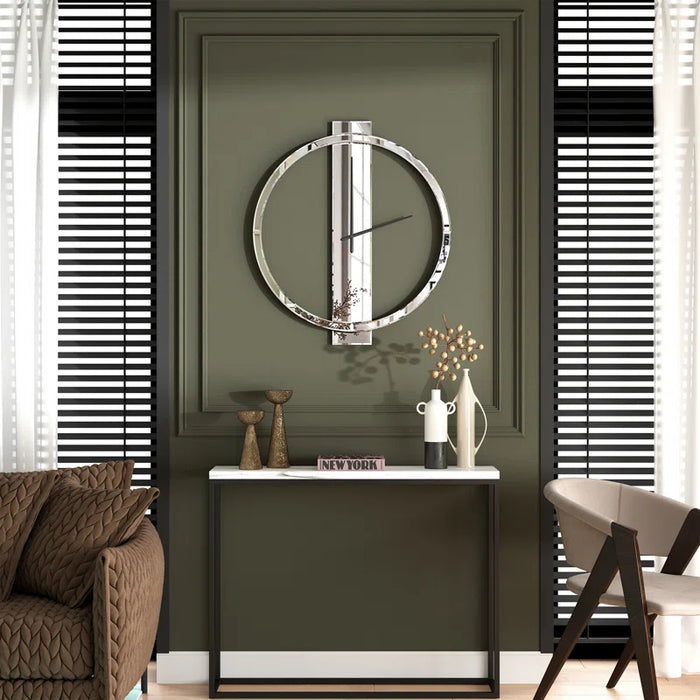Jeni Glass round Living Room Wall Clock