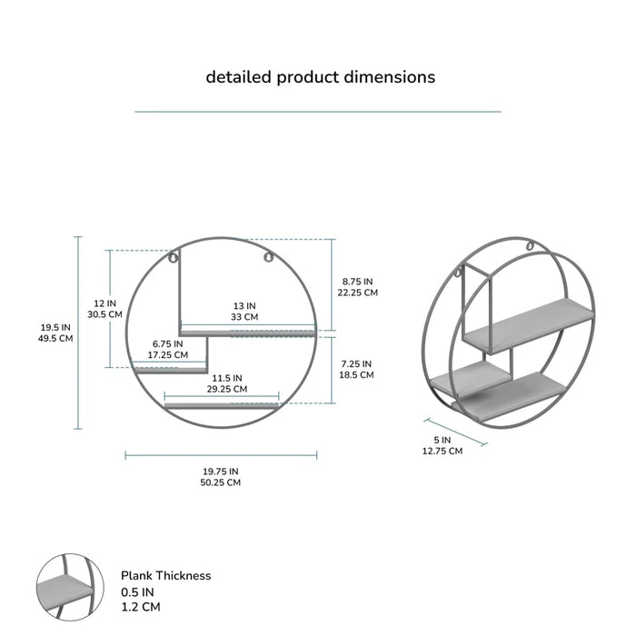Aberdeen 3 Piece Circle Accent Shelf