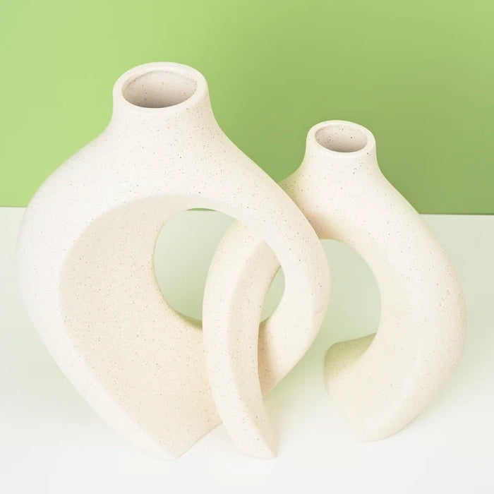 Christiam 2 Piece Handmade Ceramic Table Vase
