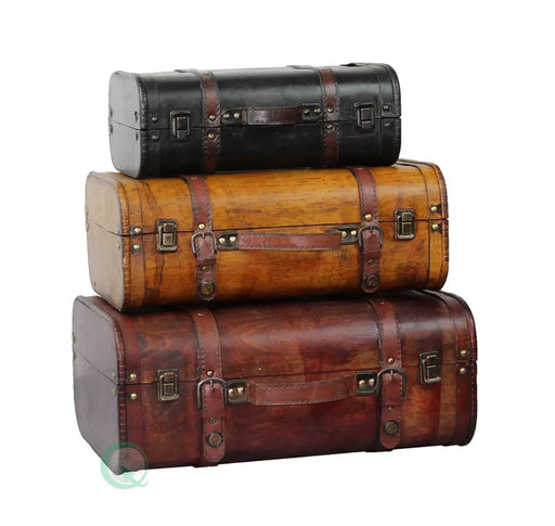 Euh Faux Leather Decorative Trunk