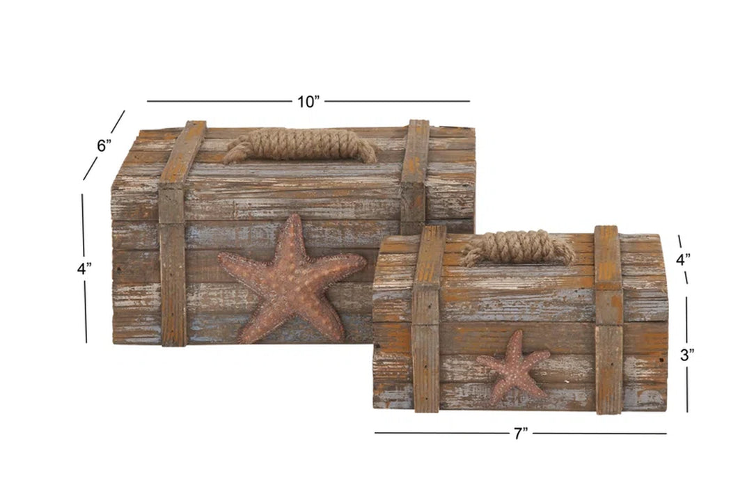 2 Piece Wooden Decorative Box Set