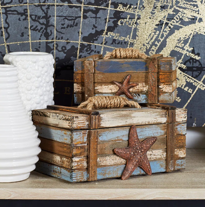 2 Piece Wooden Decorative Box Set