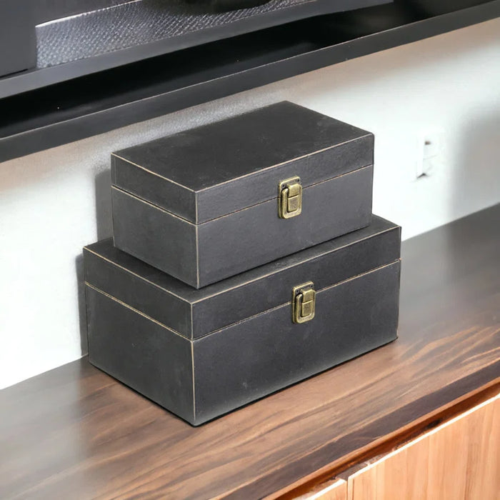 Thornell 2 Piece Wooden Decorative Box Set