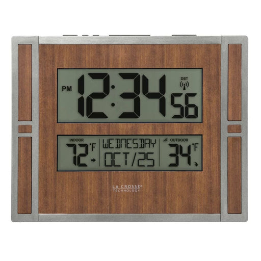 Atomic Digital Wall Clock with Outdoor Temperature