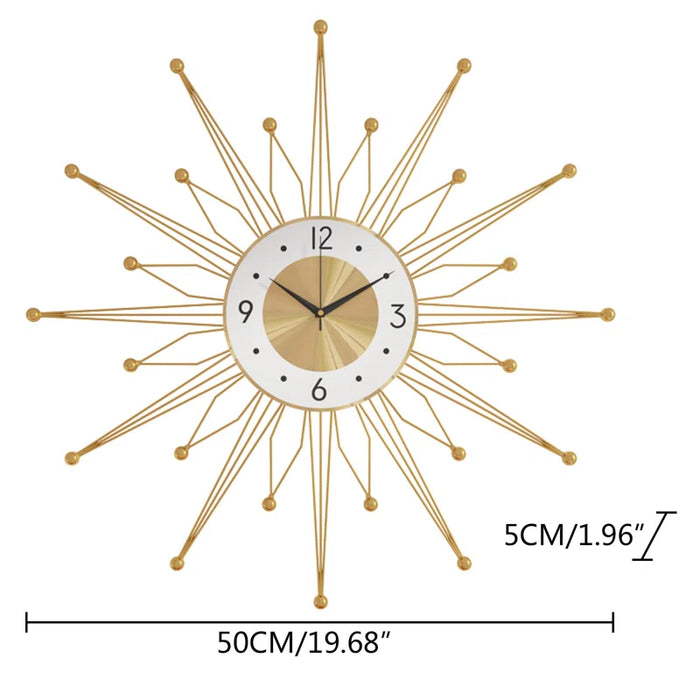 19.68" Modern Gold Silent Wall Clock
