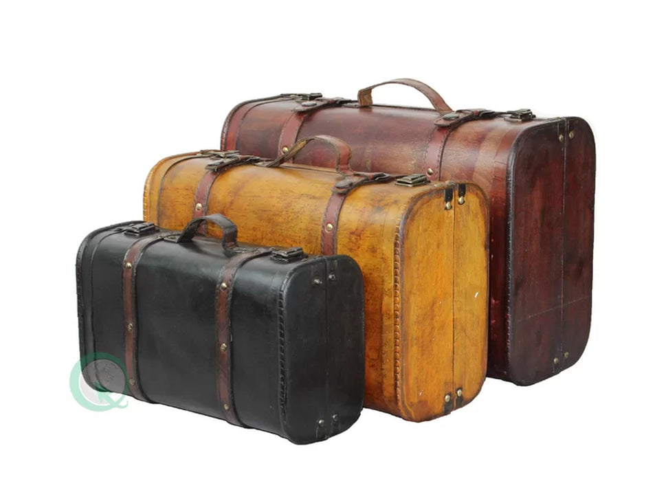 Euh Faux Leather Decorative Trunk