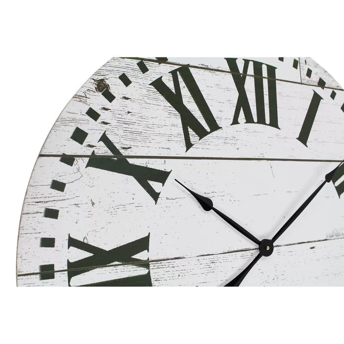 Lisette round French Country Shiplap Farmhouse Wall Clock