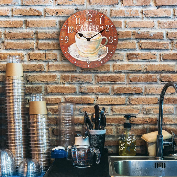 Wedgeworth 12" Coffee Quartz Wall Clock