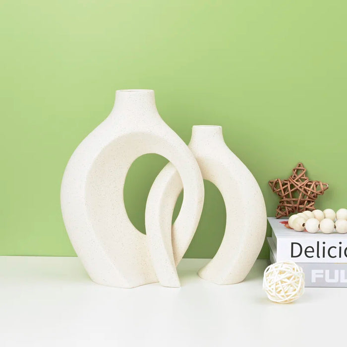 Christiam 2 Piece Handmade Ceramic Table Vase