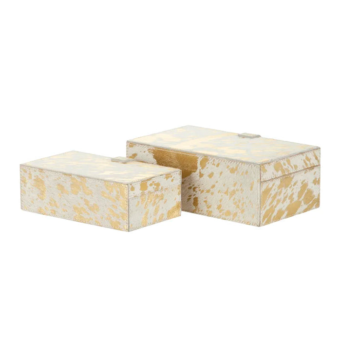 Albina 2 Piece Faux Leather Decorative Box Set