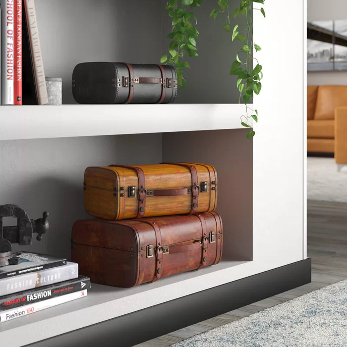 Euh Faux Leather Decorative Trunk