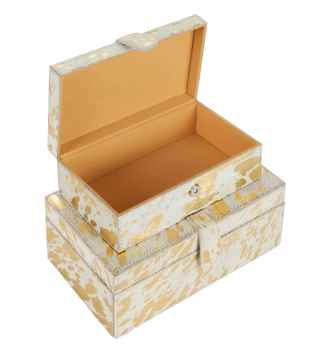 Albina 2 Piece Faux Leather Decorative Box Set