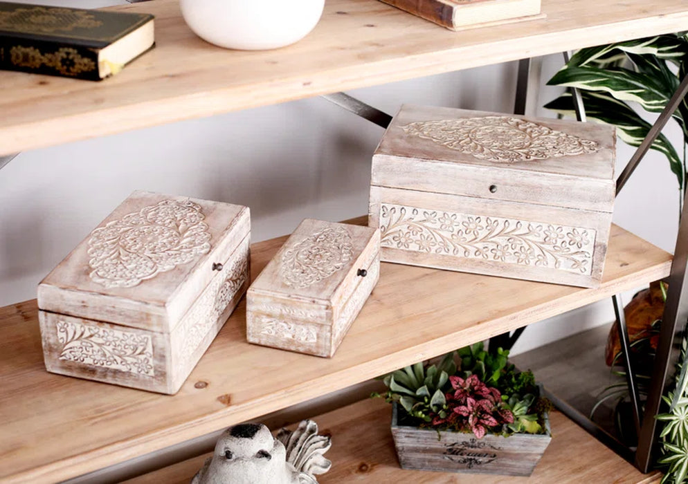 Pawlak 3 Piece Wooden Decorative Box Set