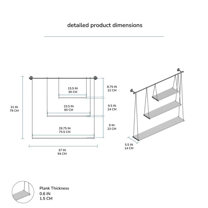 Anton 3 Piece Tiered Shelf