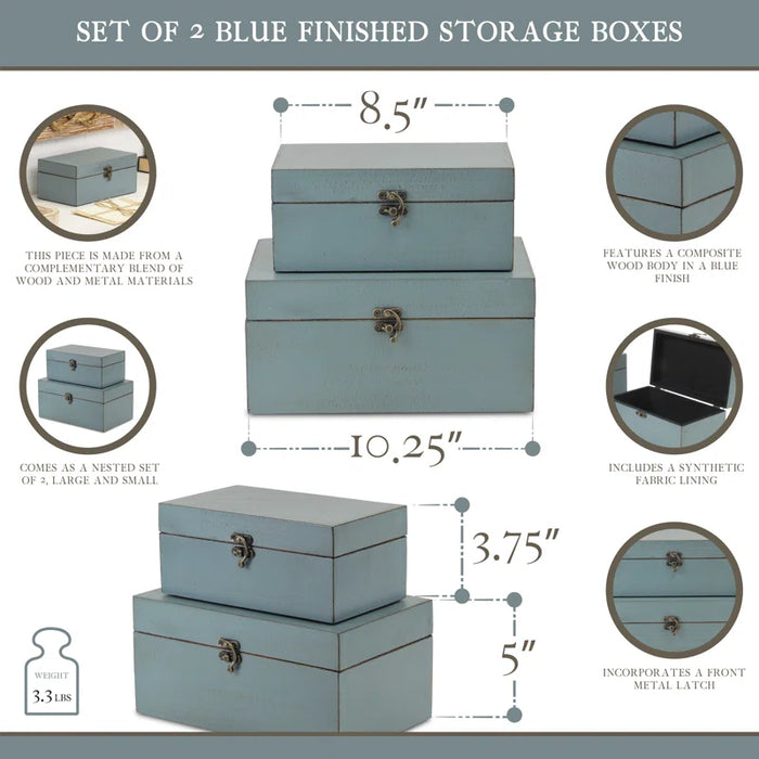 Arafah 2 Piece Handmade Wooden Decorative Box Set