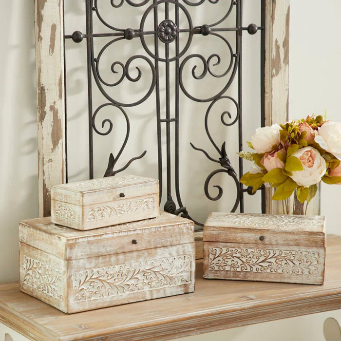 Pawlak 3 Piece Wooden Decorative Box Set
