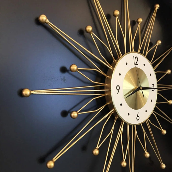 19.68" Modern Gold Silent Wall Clock