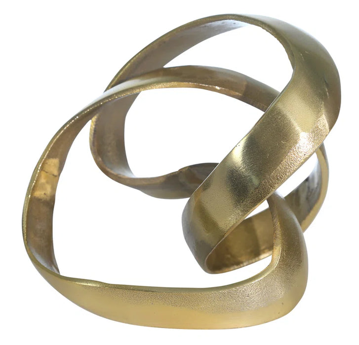 Samara 7" Metal Knot Sculpture - Contemporary Abstract Knotted Metallic Table Decor - Elegant Home Decor
