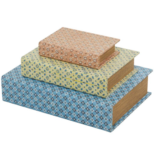 3 Piece Faux Leather Book Box Set