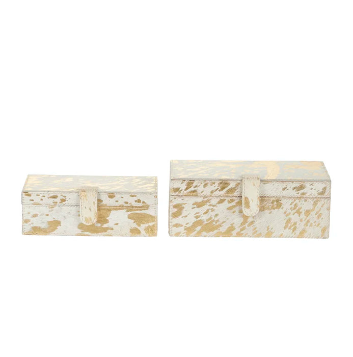 Albina 2 Piece Faux Leather Decorative Box Set