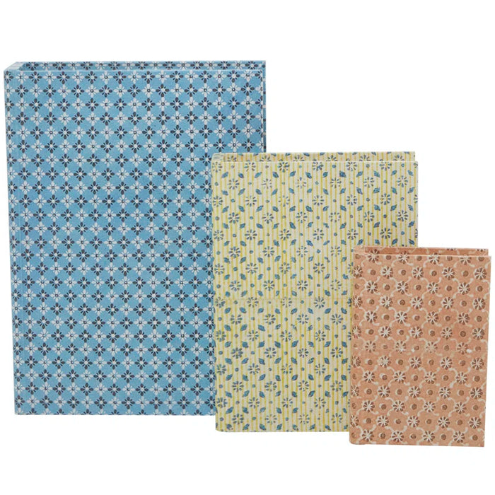 3 Piece Faux Leather Book Box Set
