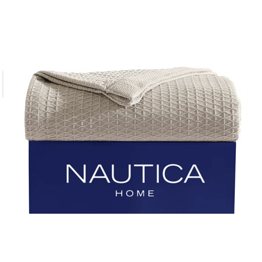 Nautica Baird Solid Cotton Reversible Blanket