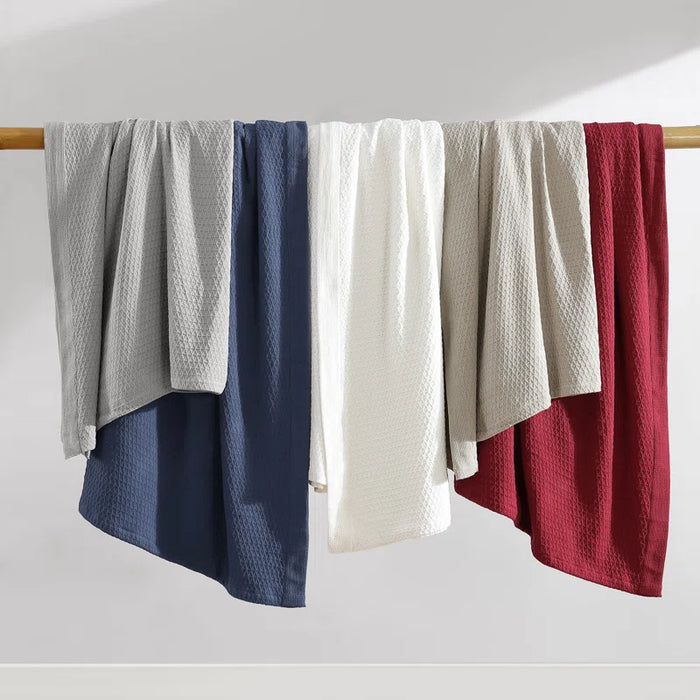 Nautica Baird Solid Cotton Reversible Blanket