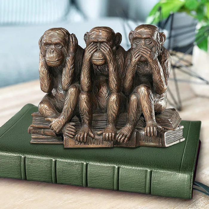 Carraway Hear, See, Speak No Evil Monkey Trio Figurine
