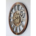 Wall Clock 36'' Oversized for Living Room with Real Moving Gears