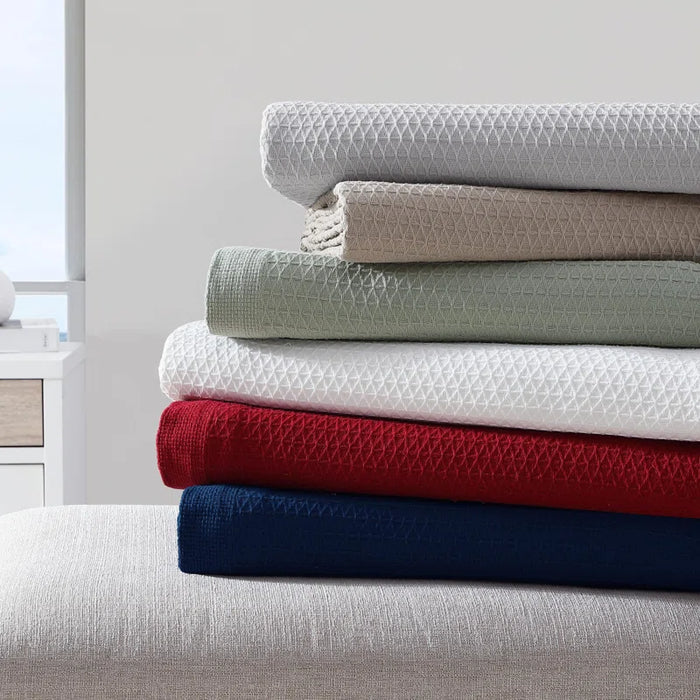 Nautica Baird Solid Cotton Reversible Blanket