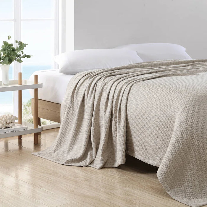 Nautica Baird Solid Cotton Reversible Blanket