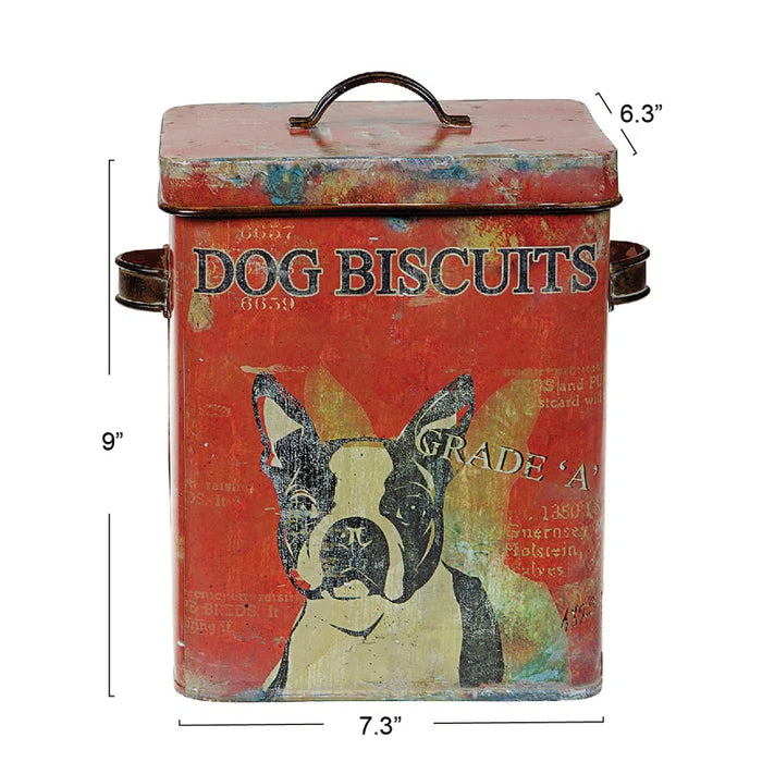 Metal Dog Biscuits Container with Lid