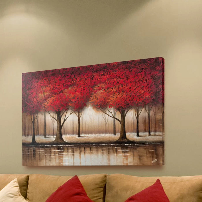 Bernhild Parade of Red Trees - Graphic Art Print on Canvas