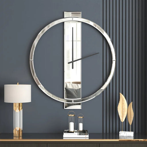 Jeni Glass round Living Room Wall Clock