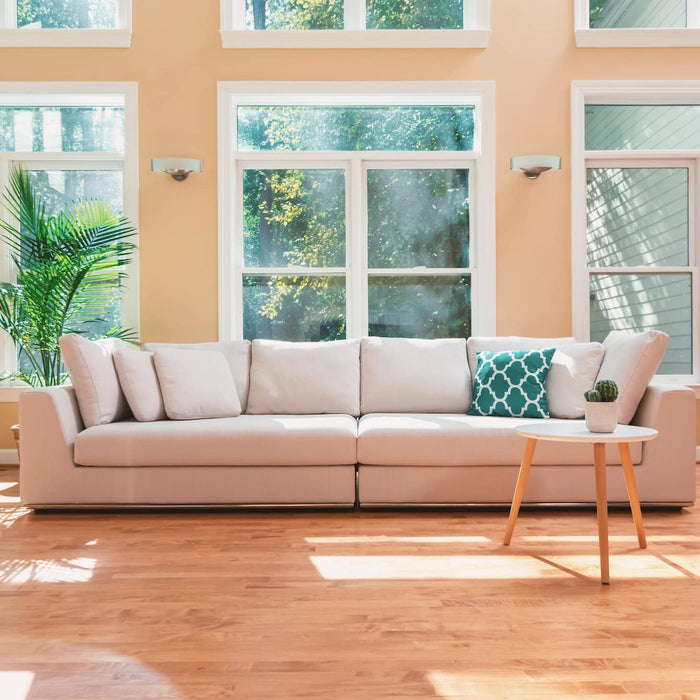 mid century style furniture in living room