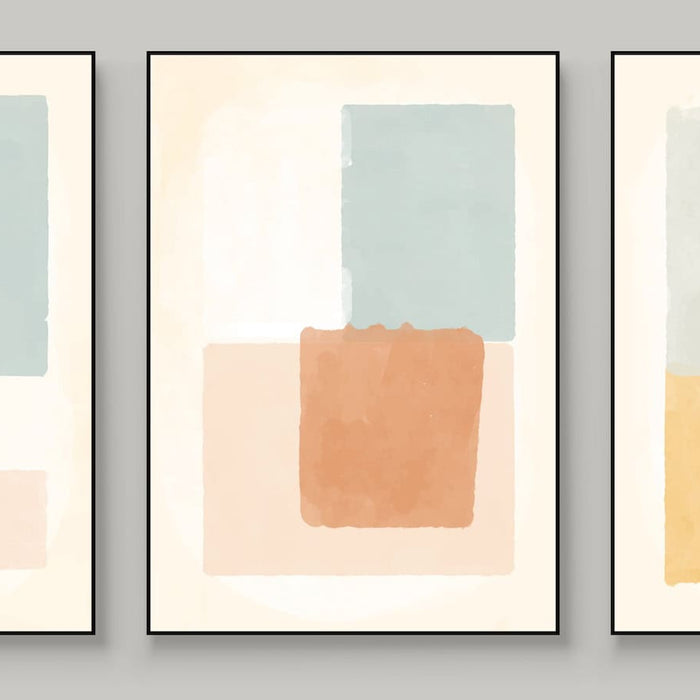 abstract art prints on wall