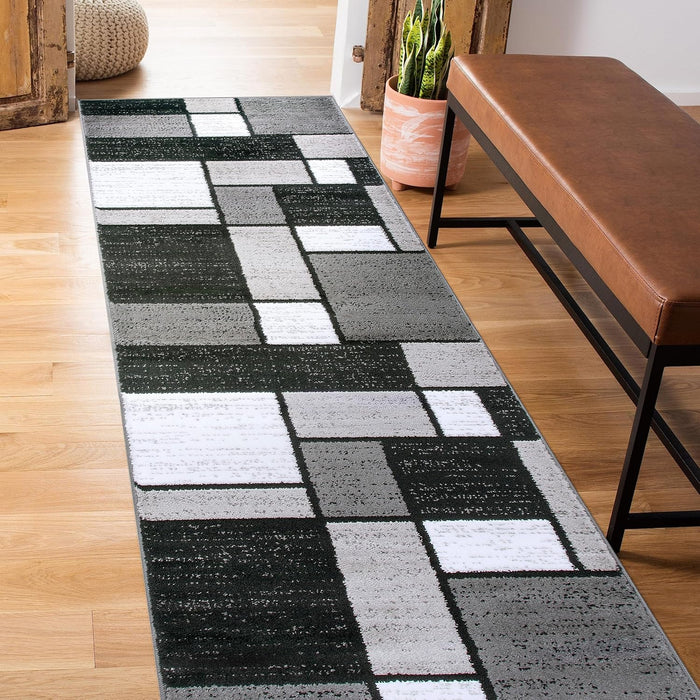 Contemporary Geometric Boxes Area Rug