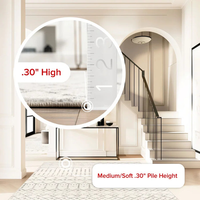Moroccan Giannini Indoor Area Rug, Soft Transitional Rug for Modern Spaces