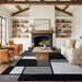 Contemporary Geometric Boxes Area Rug