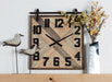 Allport Brown Wood Sliding Barn Door Style Wall Clock 24" X 2" X 27"