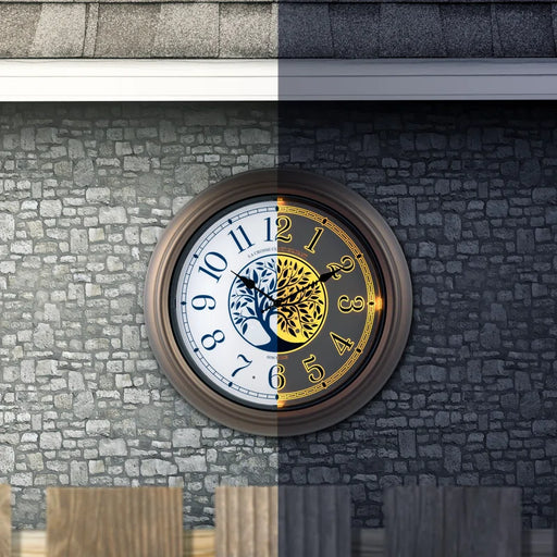 Indoor/Outdoor Quartz 18" Wall Clock with Illuminated Backlight