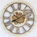 Wall Clock 36'' Oversized for Living Room with Real Moving Gears