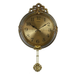 Decorative wall clock with gold and bronze design on a white background