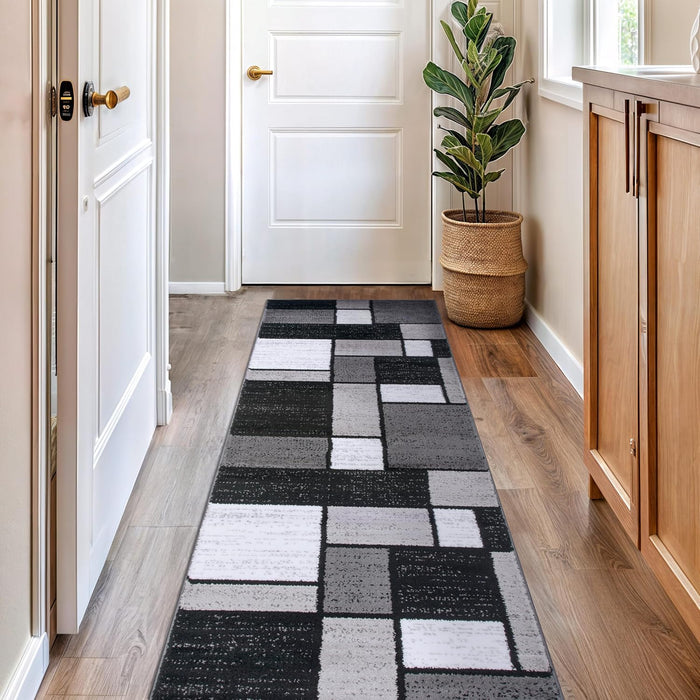 Contemporary Geometric Boxes Area Rug